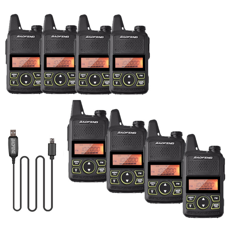 8pcs Baofeng BF-T1 Two Way Long Range Mini Walkie Talkie