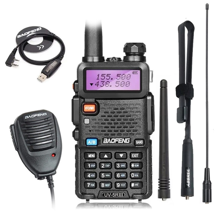 Baofeng UV-5R III Tri-Band Walkie Talkie | Accessory Bundle Sales