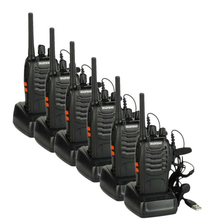 6x BaoFeng BF-888S PMR446 /Baofeng BF-88E PMR Updated Version of 888S Walkie Talkies UHF Two Way Ham Radio Pre-Programmed Interphone 