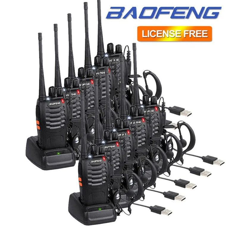 10X Baofeng BF-888S UHF Walkie Talkie Long Rang VOX Two Way Radio + Earpiece