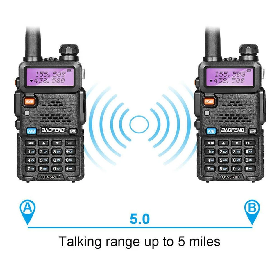 Baofeng UV-5R III Tri-Band Ham Radio + NA-771 | Extended Range Performance