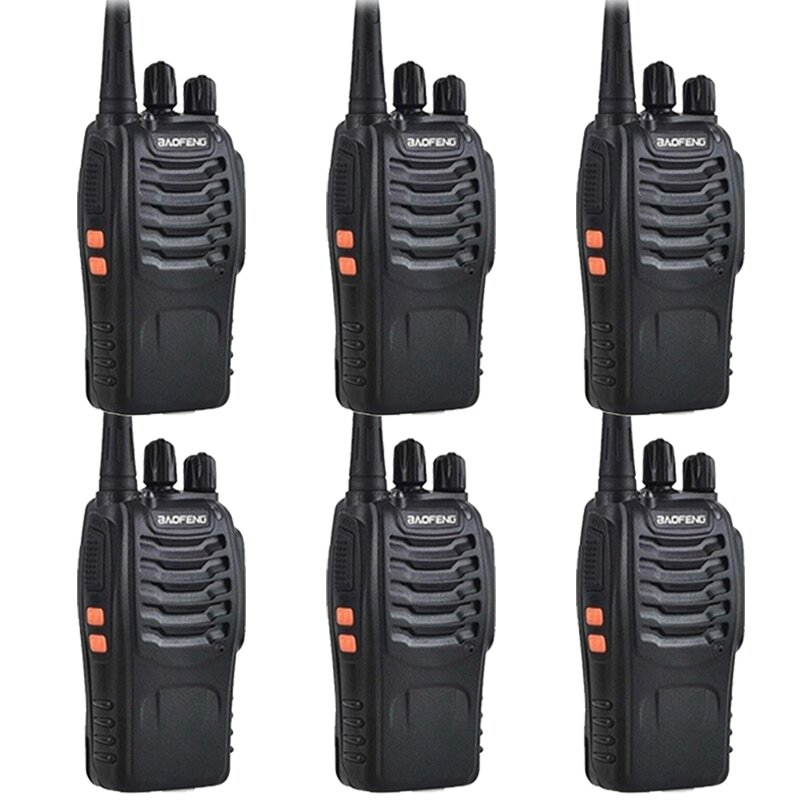 6x BF-888S PMR446 UHF Walkie Talkies