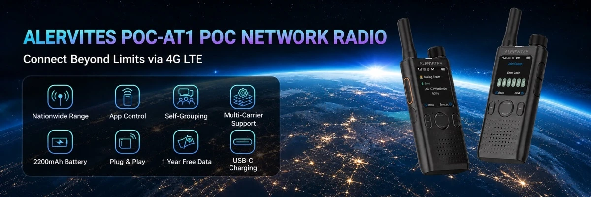 Alervites PoC-AT1 PoC Network Radio with 1 Year Free Data | Connect Beyond Limits via 4G LTE UK