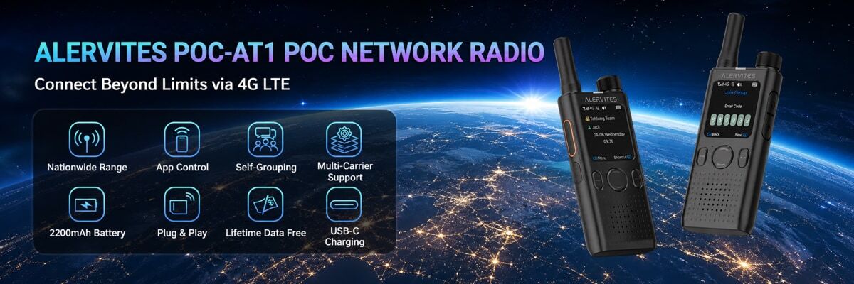 Alervites PoC-AT1 Lifetime Free PoC Network Radio | Connect Beyond Limits via 4G LTE UK