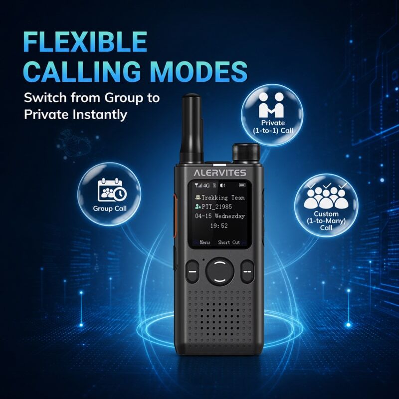 Alervites PoC-AT1 Network Radio | Flexible Calling Modes Group Private Temporary