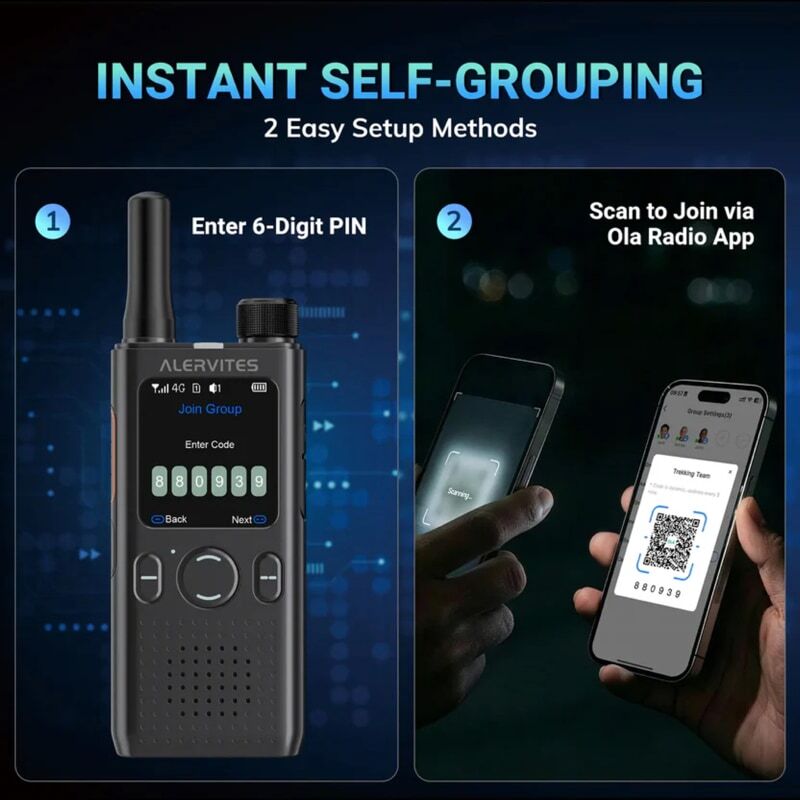 Alervites PoC-AT1 Network Radio | Instant Self-Grouping 2 Easy Setup Methods