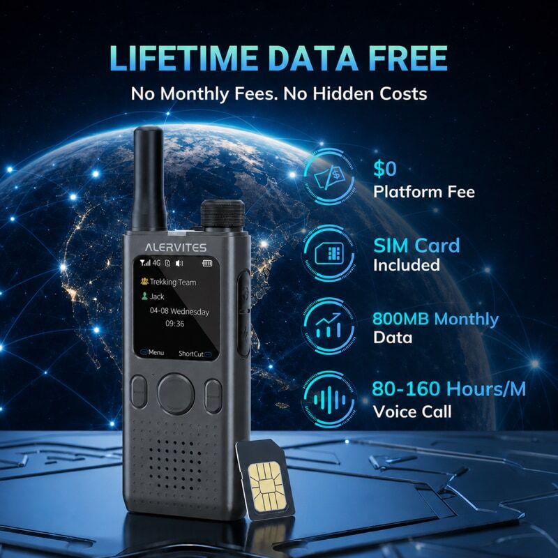 Alervites PoC-AT1 Network Radio | Lifetime Data Free No Monthly Fees
