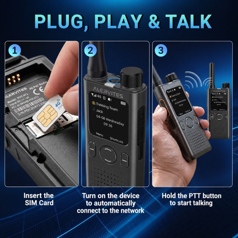 Alervites PoC-AT1 Network Radio | Plug Play Talk No Programming Required