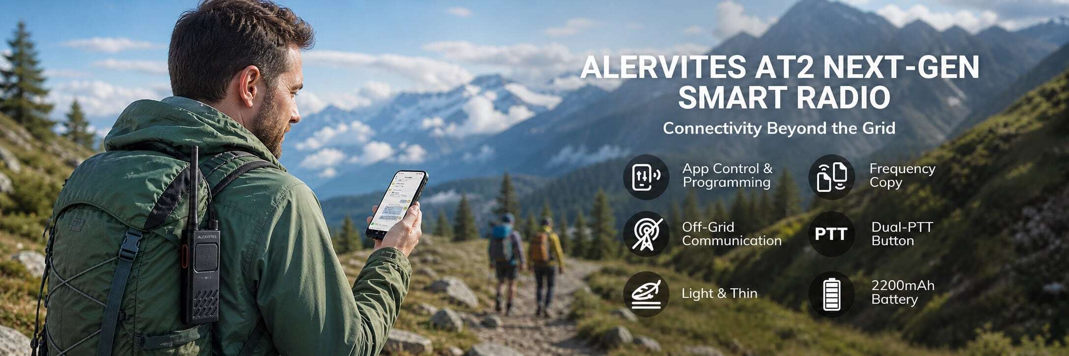 Alervites AT2 Smart UHF Radio - UK Banner