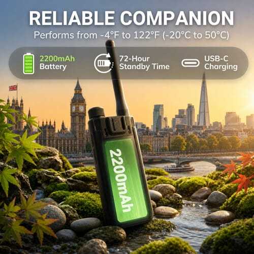 Alervites AT2 Smart UHF Radio - 2200mAh Battery USB-C Charging 72h Standby