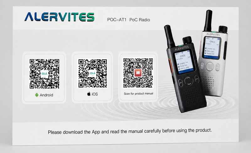 Alervites PoC-AT1 User Manual showing Ola Radio App QR Code Download