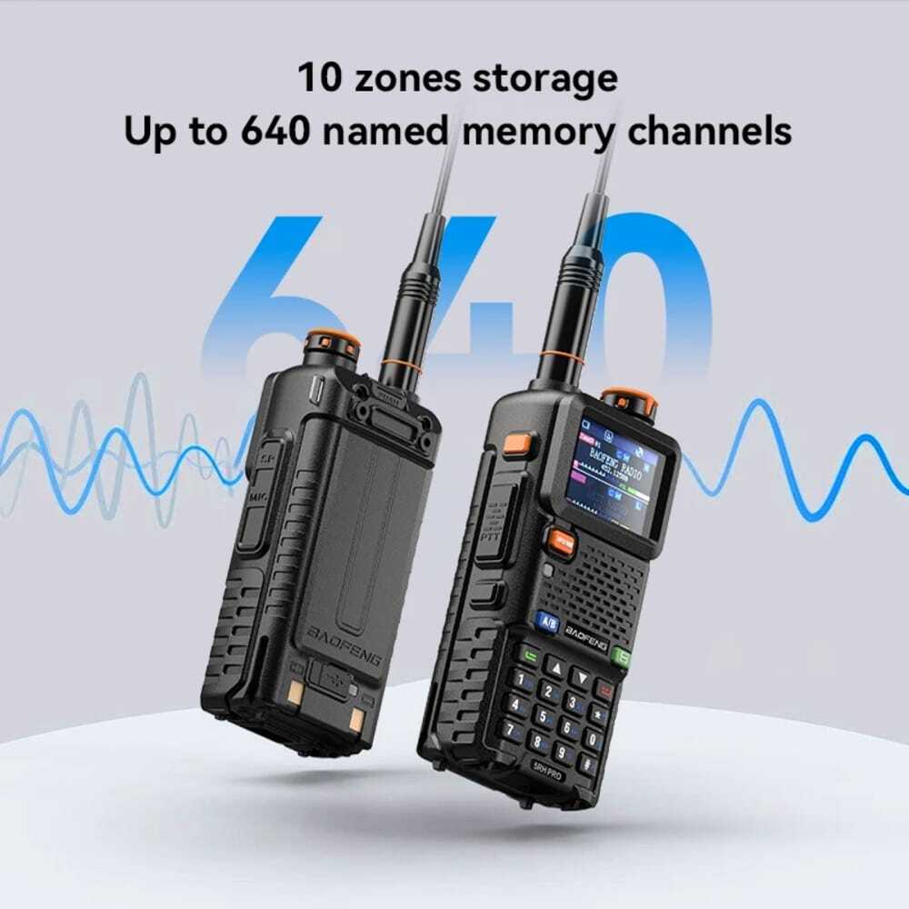 Radio BAOFENG UV-5RM Plus GPS 10W Double Bande VHF/UHF - Talkie-walkie Longue Portée Avec Batterie 2500mAh USB-C - Lot De 2 - 8
