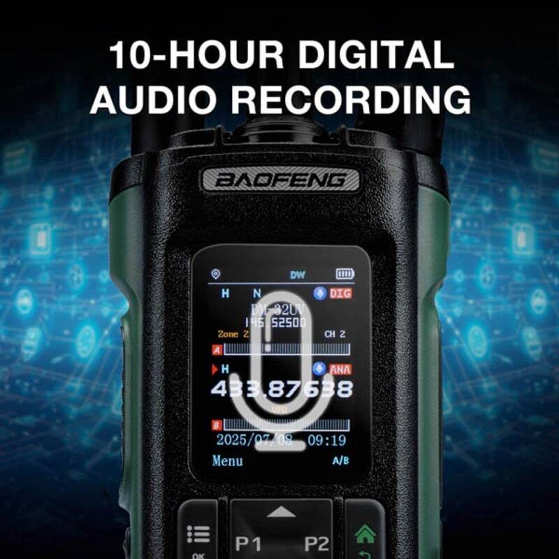 baofeng dm-32 dmr 10w radio support 10-HOUR DIGITAL AUDIO RECORDING