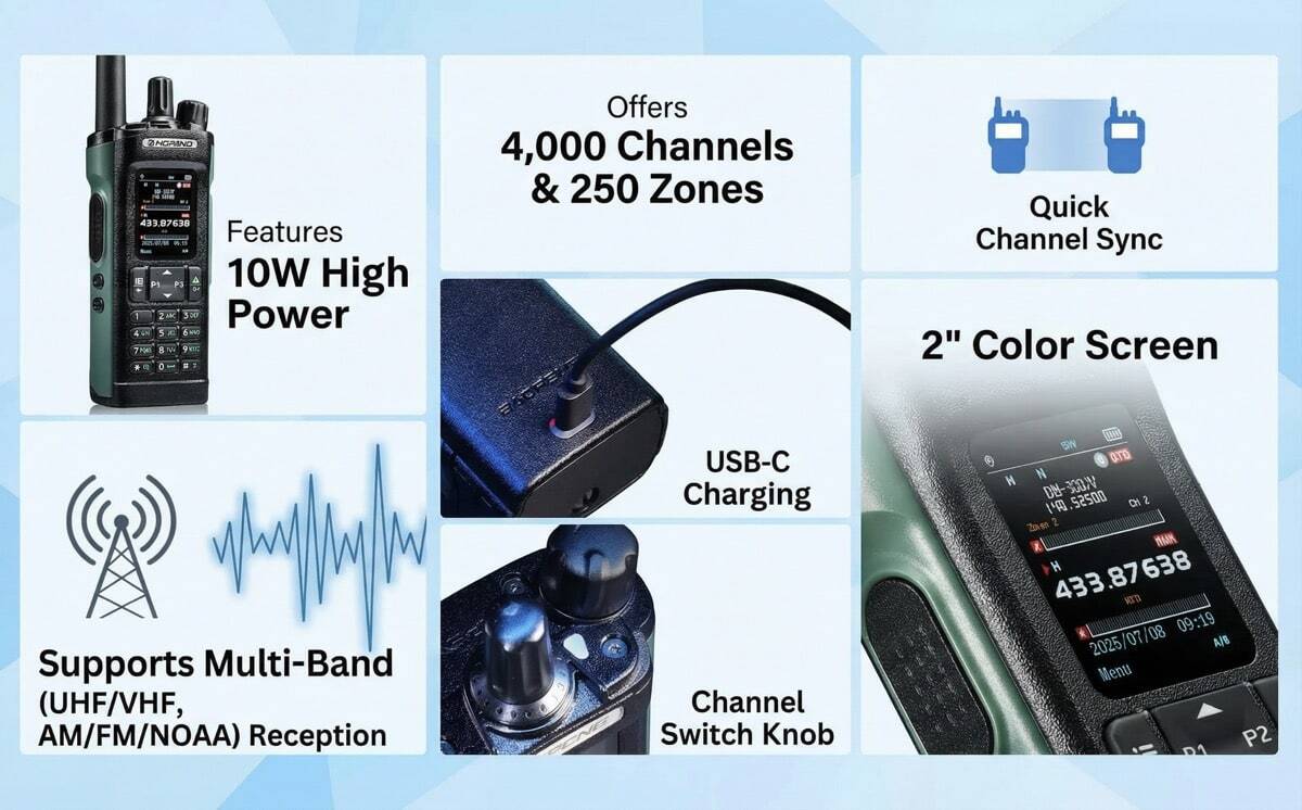 baofeng dm-32 10w dmr uhf vhf gps and aprs digital mobile radio main features