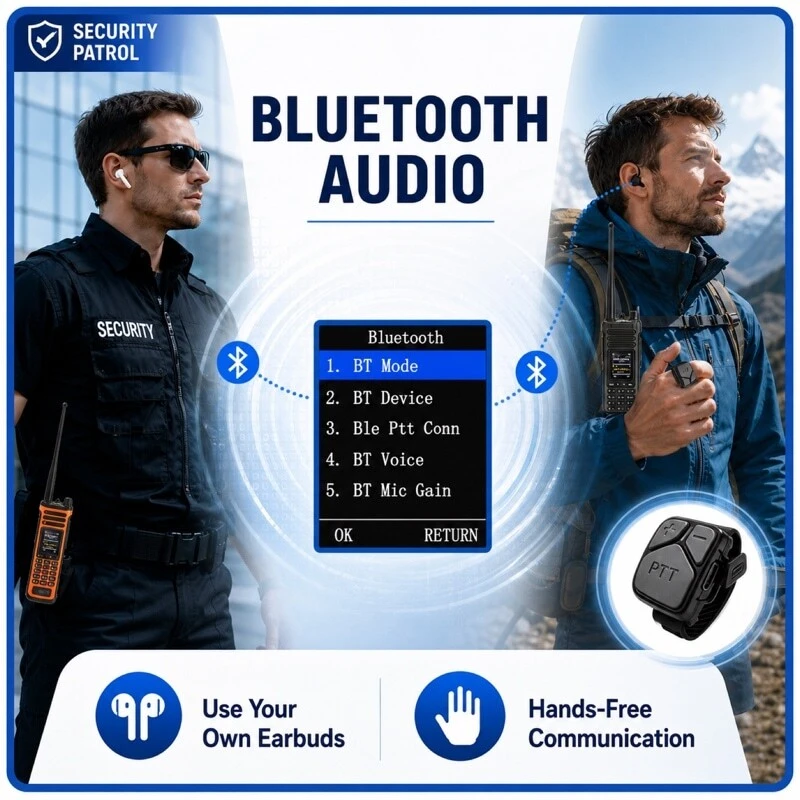 Baofeng SW-9 Bluetooth audio wireless headset PTT hands-free
