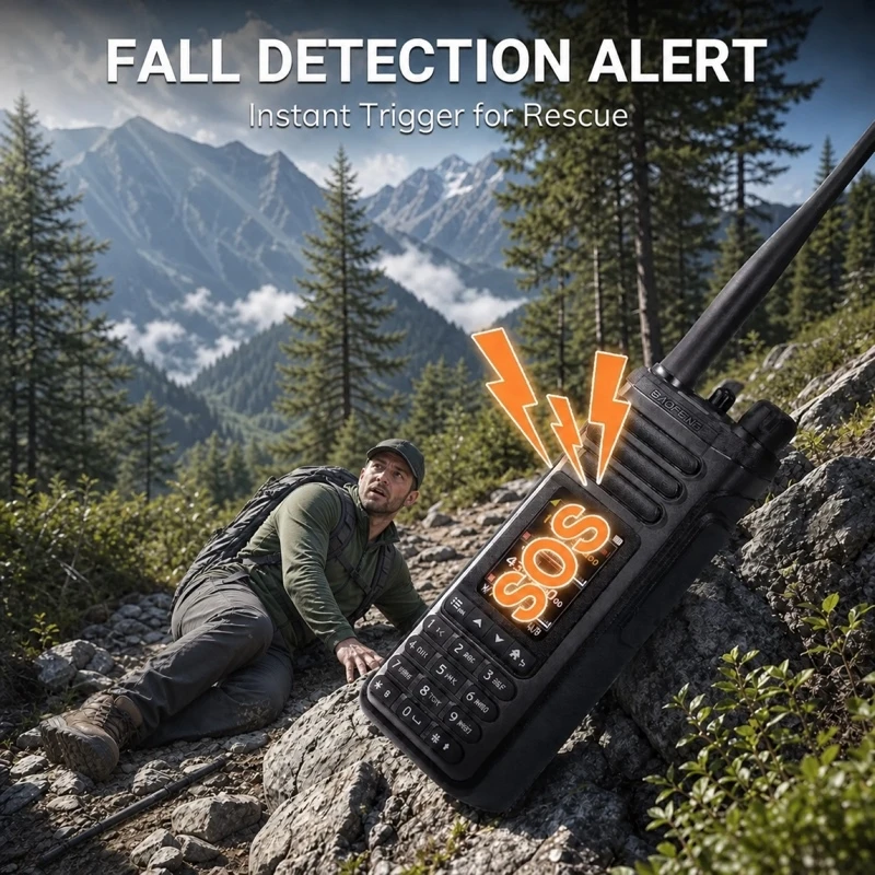 Baofeng SW-9 fall detection man-down alert tilt sensor safety