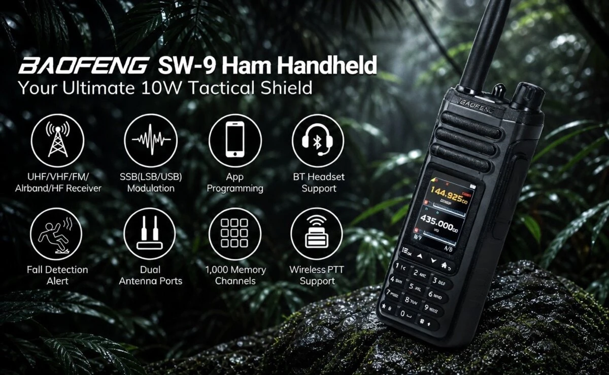Baofeng SW-9 10W Multi-Band Long Range Walkie Talkie | VHF UHF SSB Airband UK