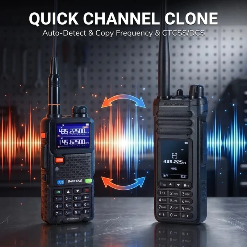 Baofeng SW-9 one-key frequency copy channel clone CTCSS DCS field setup