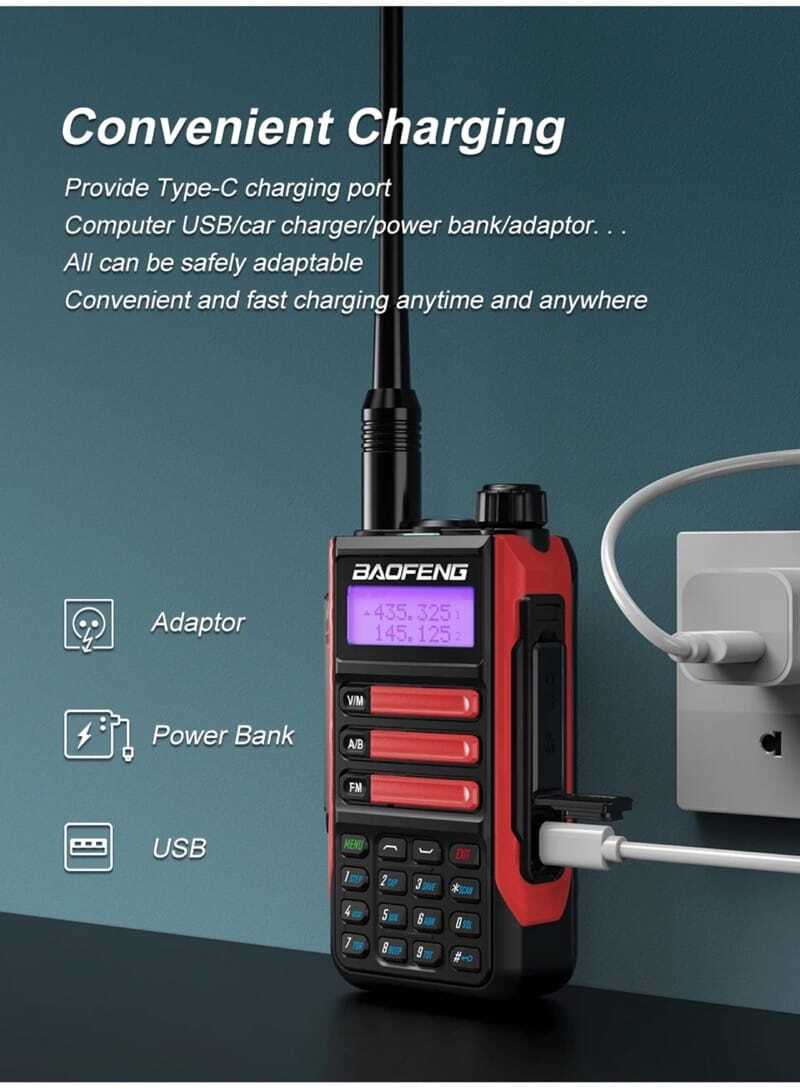 Baofeng UV-16 Pro V2 10W Dual Band Walkie Talkie - IP68 Waterproof, Long Range, VHF/UHF, Airsoft, Hiking, Camping