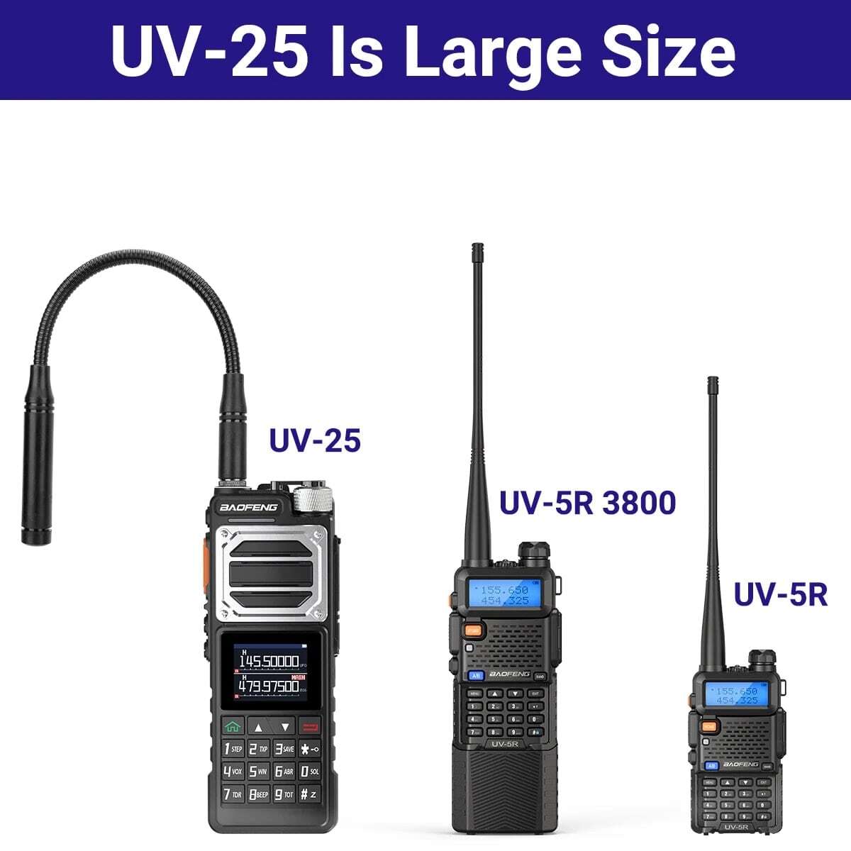 Baofeng UV-25 Military Walkie Talkie Long Range Tactical Ham Radio is Large Size Than UV-5R