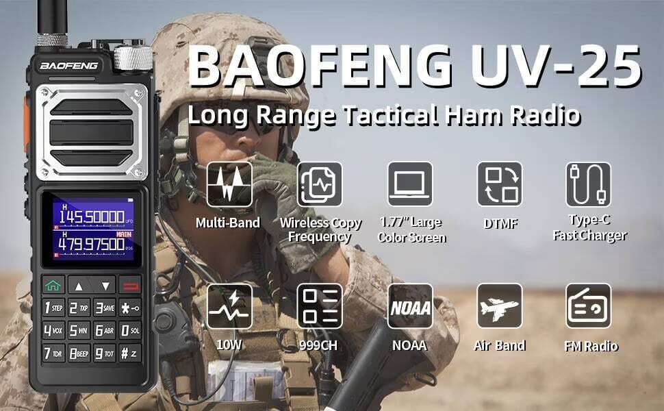 Baofeng UV-25 V2 10W Tactical Radios Walkie Talkie