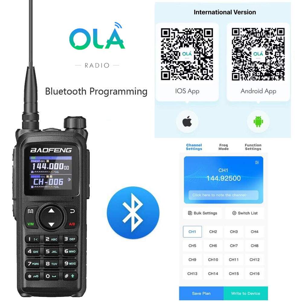 Baofeng UV-28 Pro GPS Walkie Talkie | Download Bluetooth Programming App QR Code