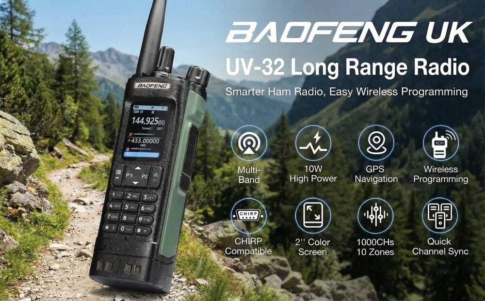 Baofeng UV-32 GPS Bluetooth App Programming Walkie Talkie - Main Features