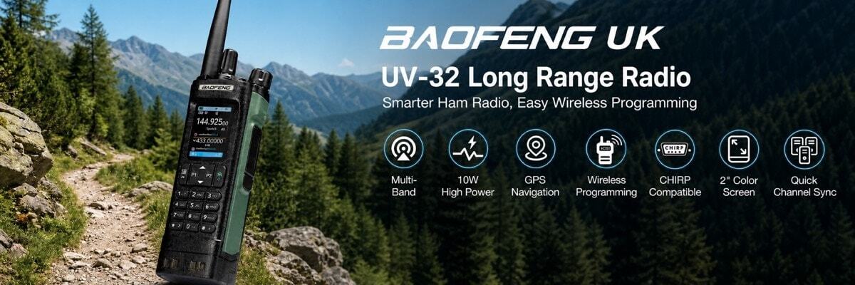 Baofeng UV-32 10W High Power GPS Long Range Walkie Talkie for Hiking and Outdoor