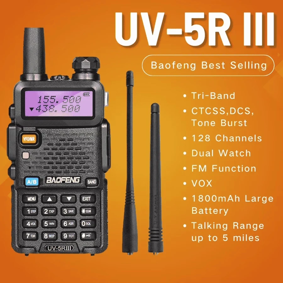 Baofeng UV-5R III Tri-Band Walkie Talkie UK Deal