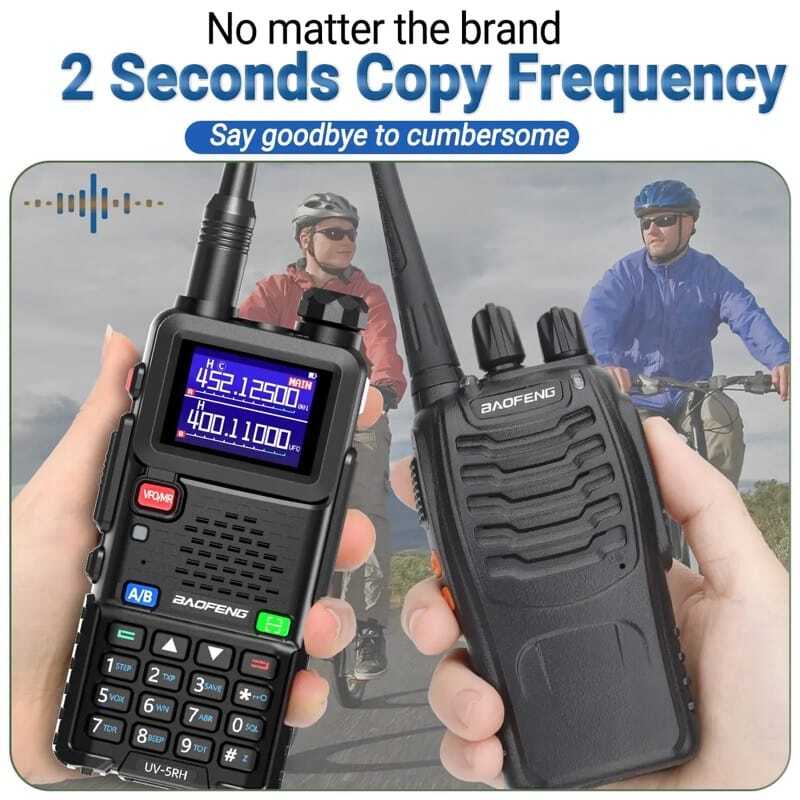 Baofeng UV-5RH 10W Tri-Band Walkie Talkie - Long Range, 2500mAh Battery, VHF/UHF, Airsoft, Hiking, Camping