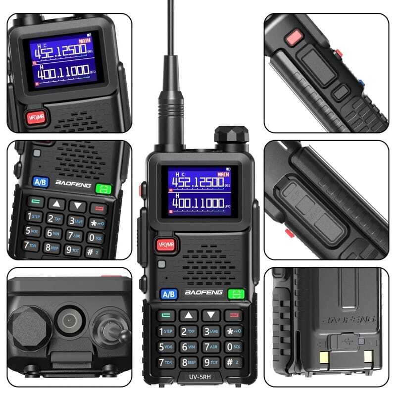 Baofeng UV-5RH 10W Tri-Band Walkie Talkie - Long Range, 2500mAh Battery, VHF/UHF, Airsoft, Hiking, Camping