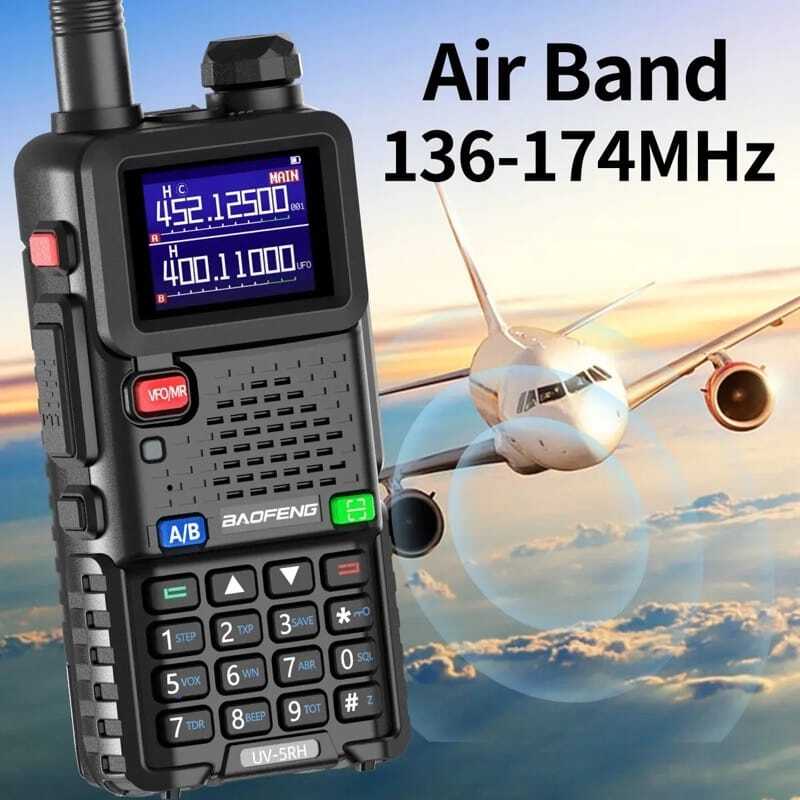 Baofeng UV-5RH 10W Tri-Band Walkie Talkie - Long Range, 2500mAh Battery, VHF/UHF, Airsoft, Hiking, Camping