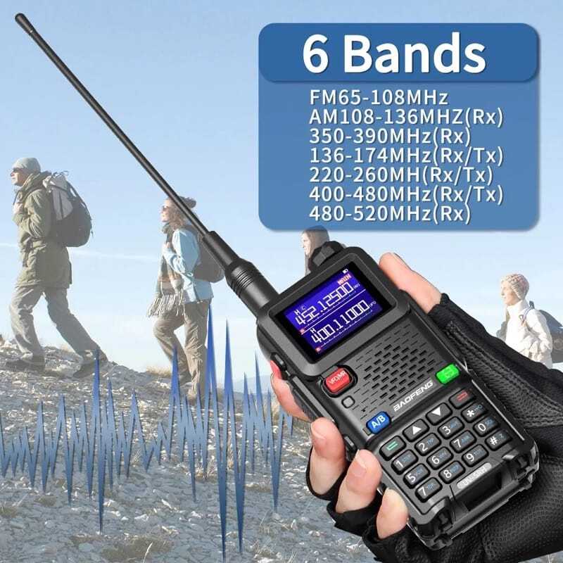 Baofeng UV-5RH 10W Tri-Band Walkie Talkie - Long Range, 2500mAh Battery, VHF/UHF, Airsoft, Hiking, Camping