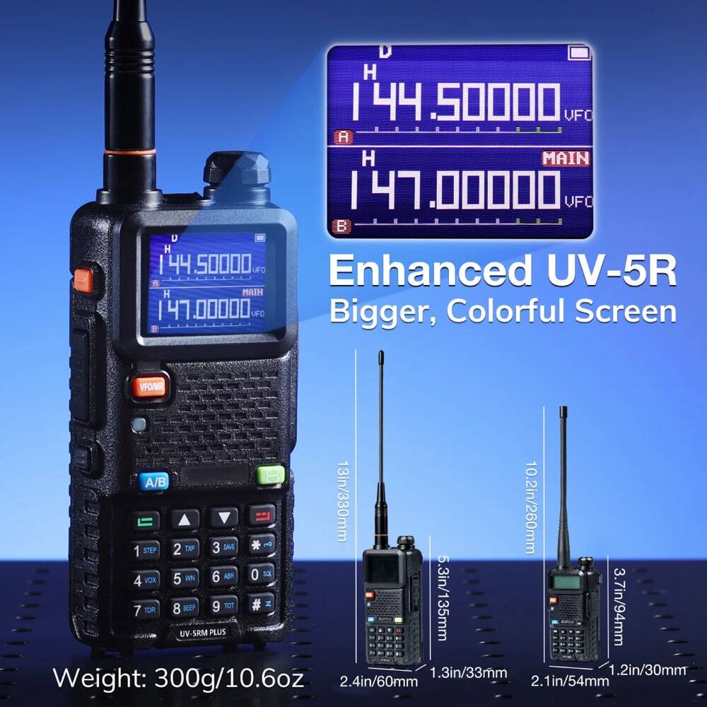 Baofeng UV-5RM Plus Multi-Band Walkie Talkie With Bigger and Colorful Screen