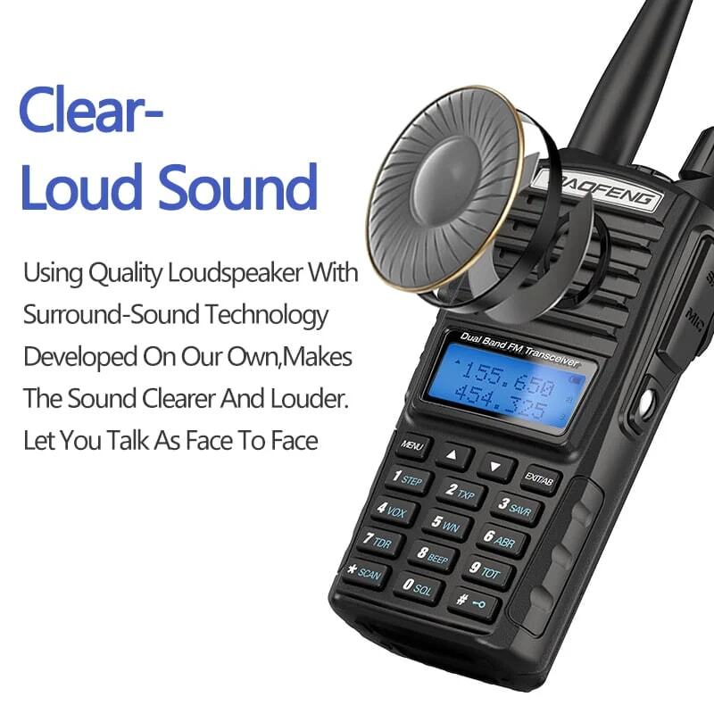 Baofeng UV-82 5w Dual Band Walkie Talkie with a clear and loud speaker