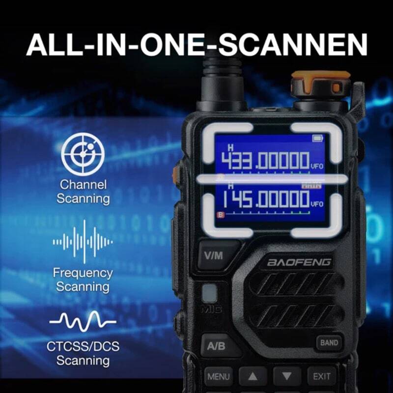 Baofeng UV-K5 Plus Multi-Band Walkie Talkie ALL-IN-ONE-SCANNEN