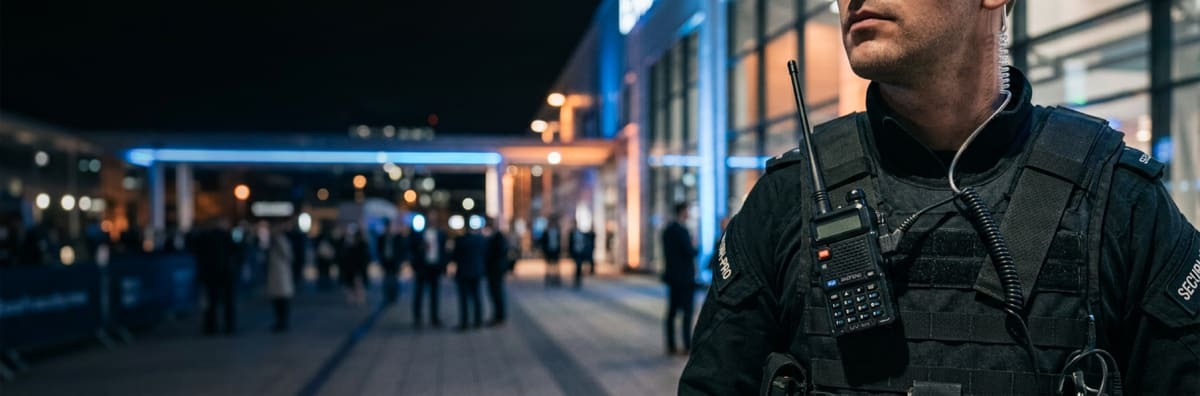 Professional security walkie talkies and Baofeng UV-5R multi-packs for UK security guard operations and venue protection