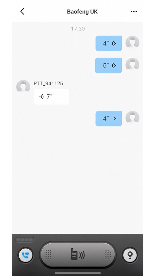 Ola Radio App Screenshot Showing PTT Message History and Replay Function