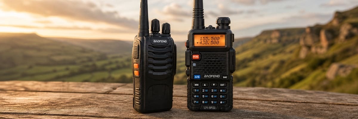 Single band vs dual band walkie talkies comparison for UK field use.