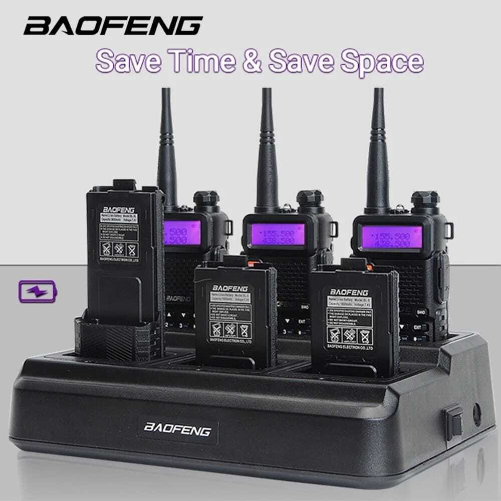 Six-Way Charger for Baofeng UV-5R Series Radio Multi-Unit Batteries