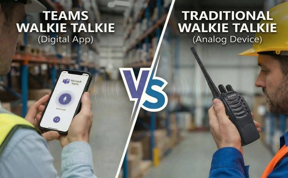 UK Radio with Frequency - Teams Walkie Talkie vs Traditional Walkie Talkie