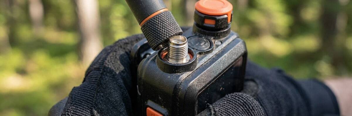 Proper way to hold a walkie talkie to prevent SMA antenna damage