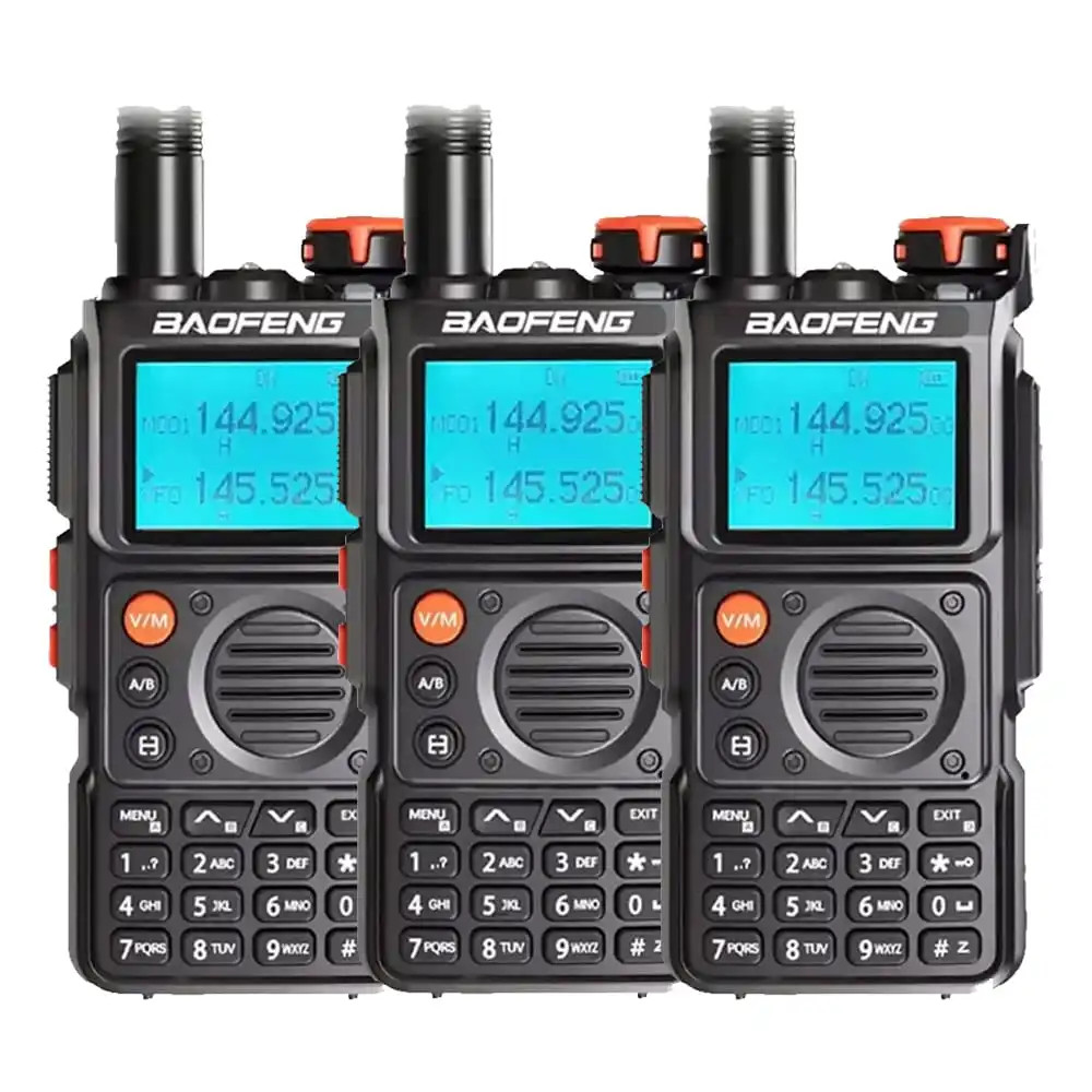 3 x Baofeng UV-K6 Full Band Walkie Talkie AM Two-Way Radio with Type-C Long-Range Receiver