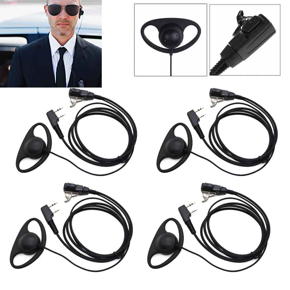 2 Pin D Shape Walkie Talkie Headset Earphone Earpiece for BAOFENG Retevis Two Way Radio - 11
