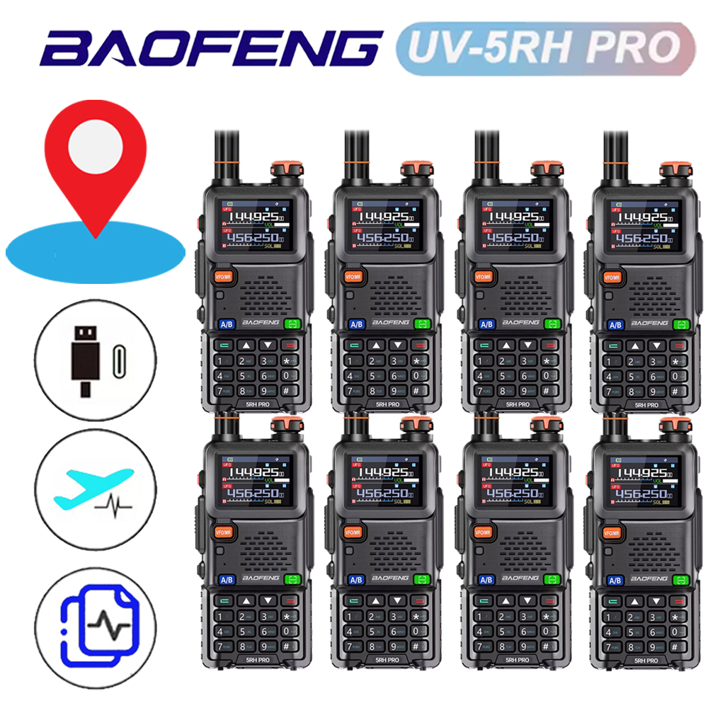8-pack of Baofeng UV-5RH Pro GPS multi-band ham radios