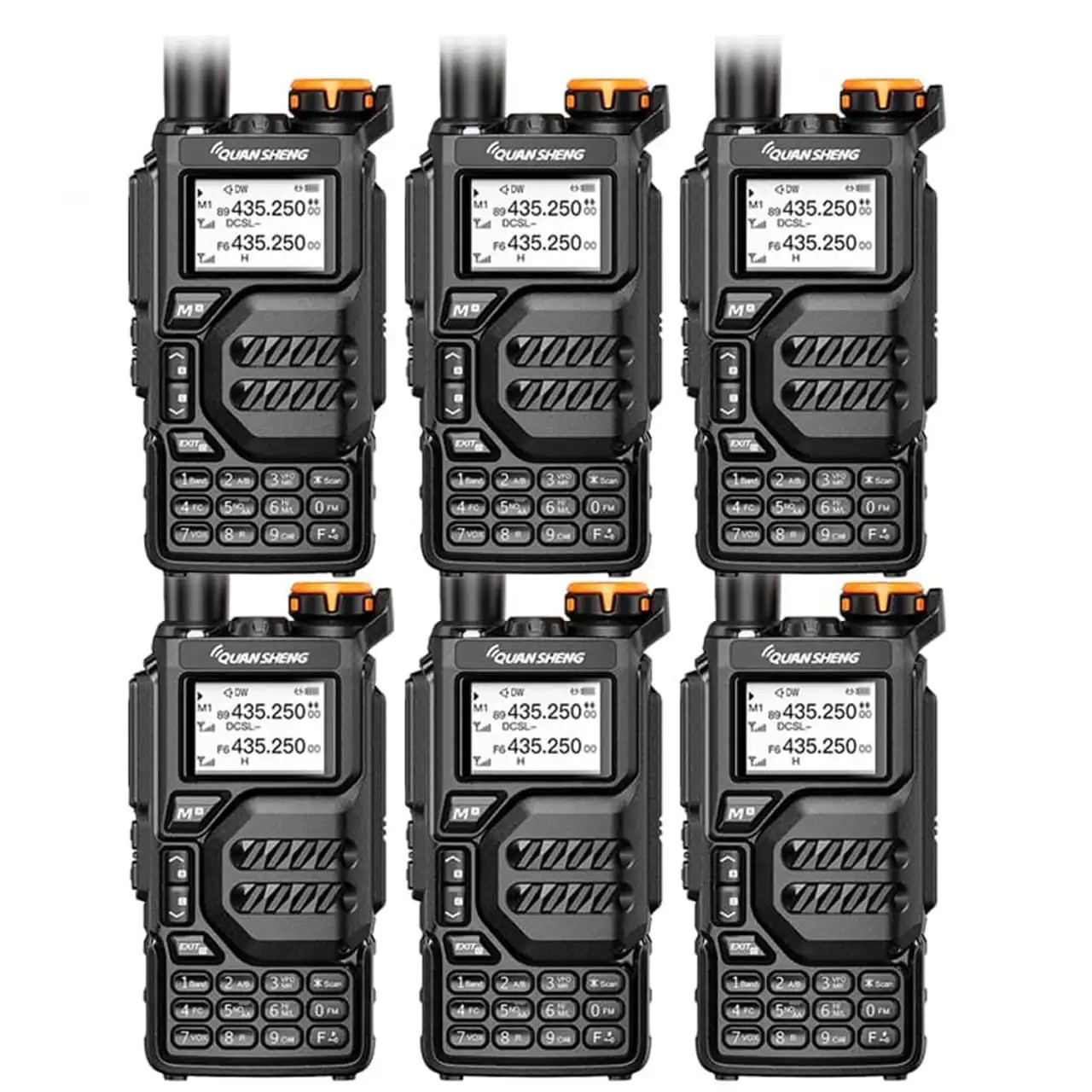 6 x Quansheng UV-K5 Full Band Walkie Talkie | AM Two-Way Radio Long-Range Receiver