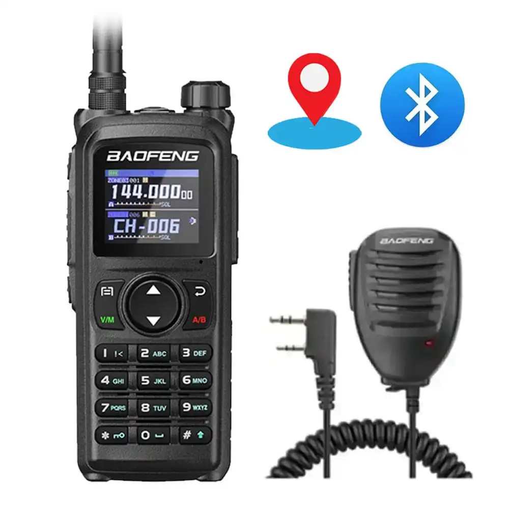 Baofeng UV-28 Pro GPS Bluetooth Walkie Talkie 10W Long Range Multi-Band Two-Way Radio + Speaker Mic