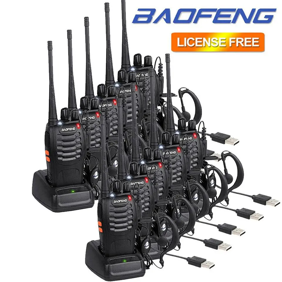 10X Baofeng BF-888S UHF Walkie Talkie Long Rang VOX Two Way Radio + Earpiece
