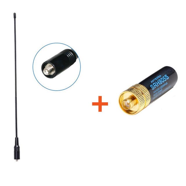 Replacement NA-771 Antenna  + 1PCS SRH805S SMA-Female Dual Band Short Antenna for BF-888S/UV-5R/UV-82/UV-10R
