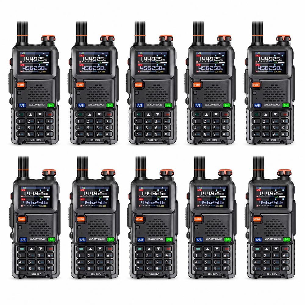 Baofeng UV-5RH Pro GPS 10W Multi-Band Long Range Walkie Talkie Bundle Pack